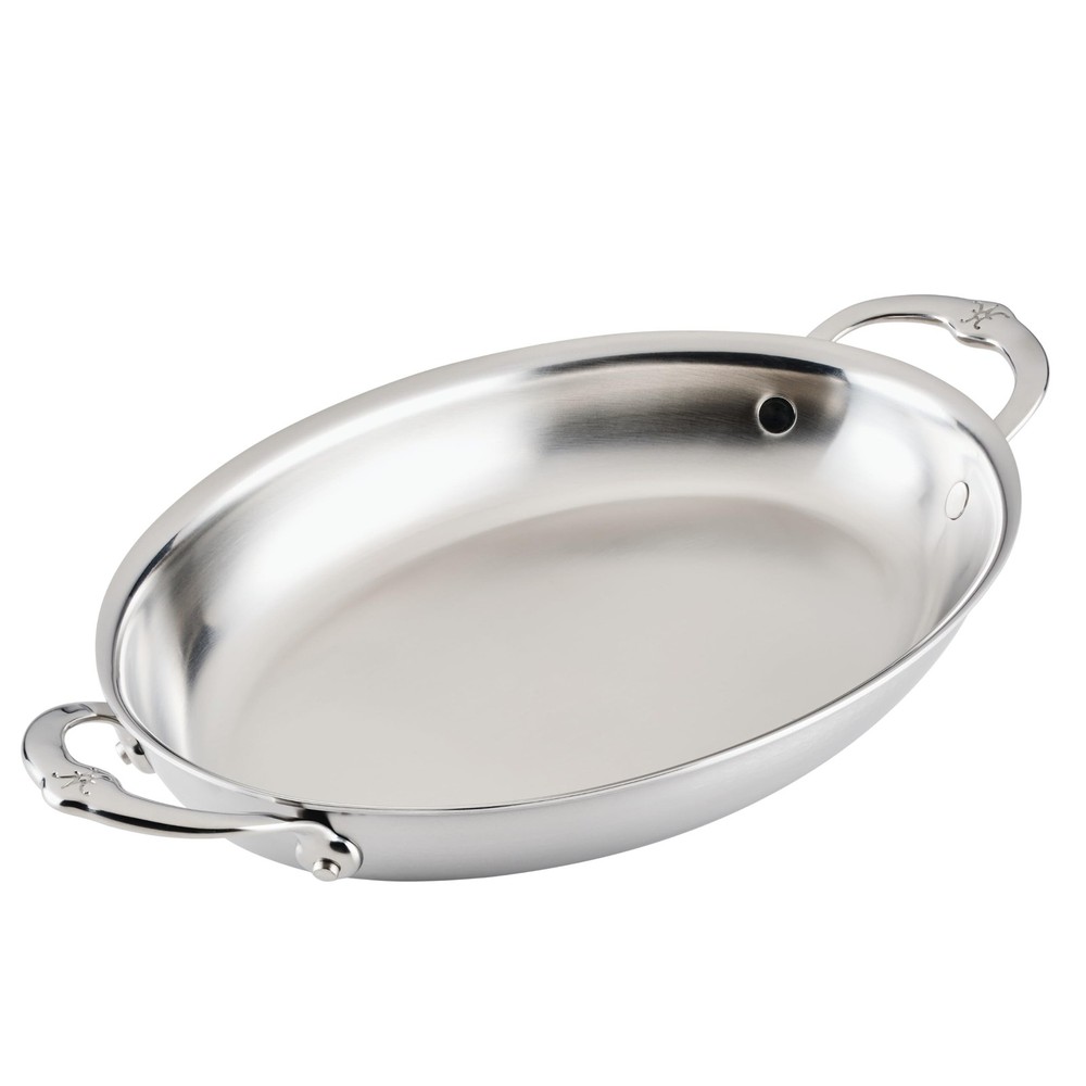 Provisions Medium Clad 2-Quart Stainless Steel Oval Au Gratin