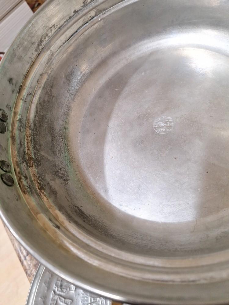 Beautiful Chaffing Dish Cookware - Antique Middle Eastern Brass Tin Lined