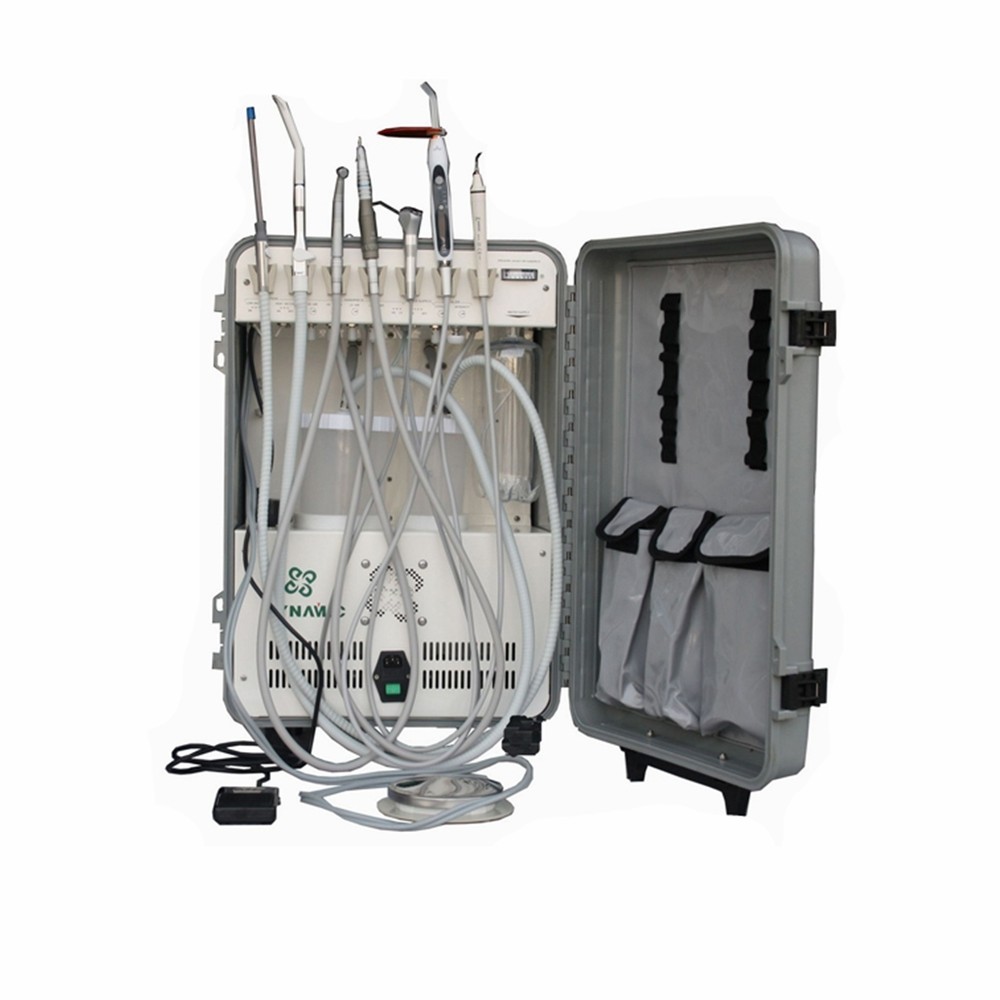 Dental Portable Unit+Compressor+Scaler+Curing Light+Saliva Ejector+3 Way Syringe