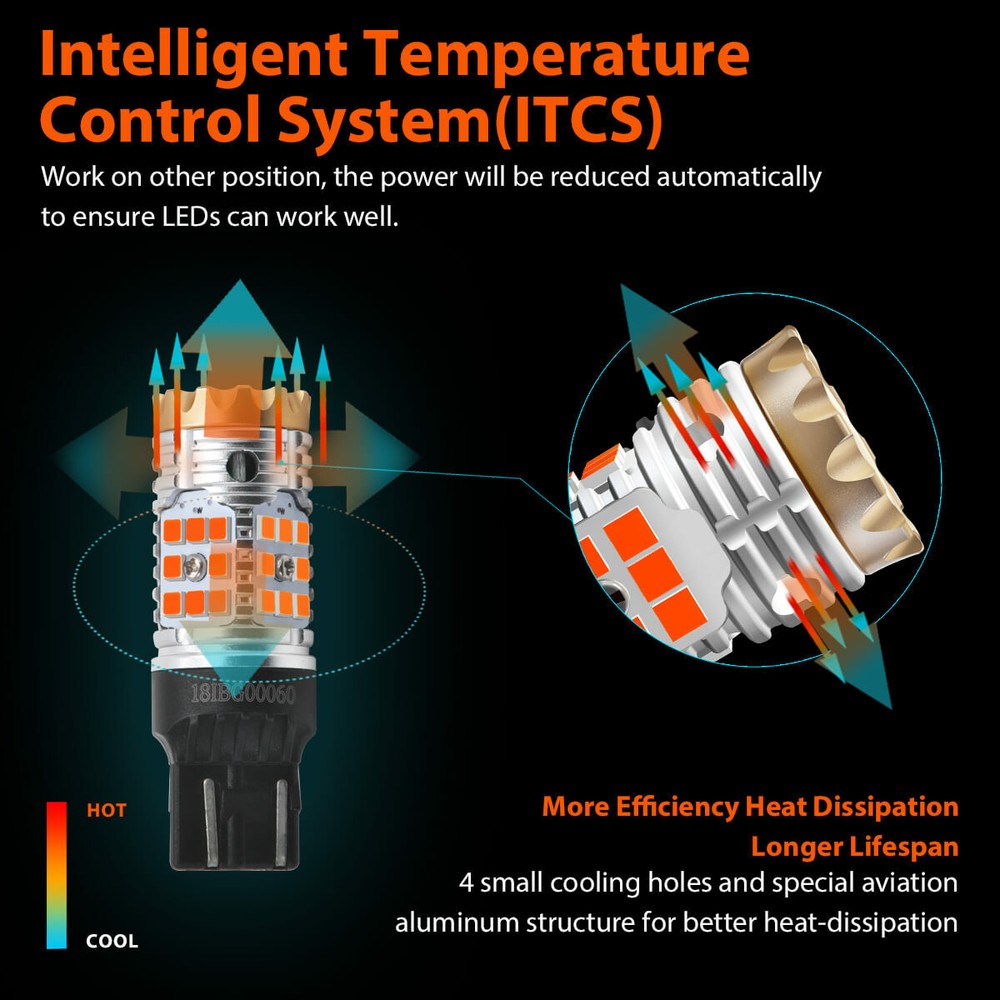 Lasfit Amber 7443 7444 LED Front Turn Signal Blinker Light Bulbs No Hyper Flash