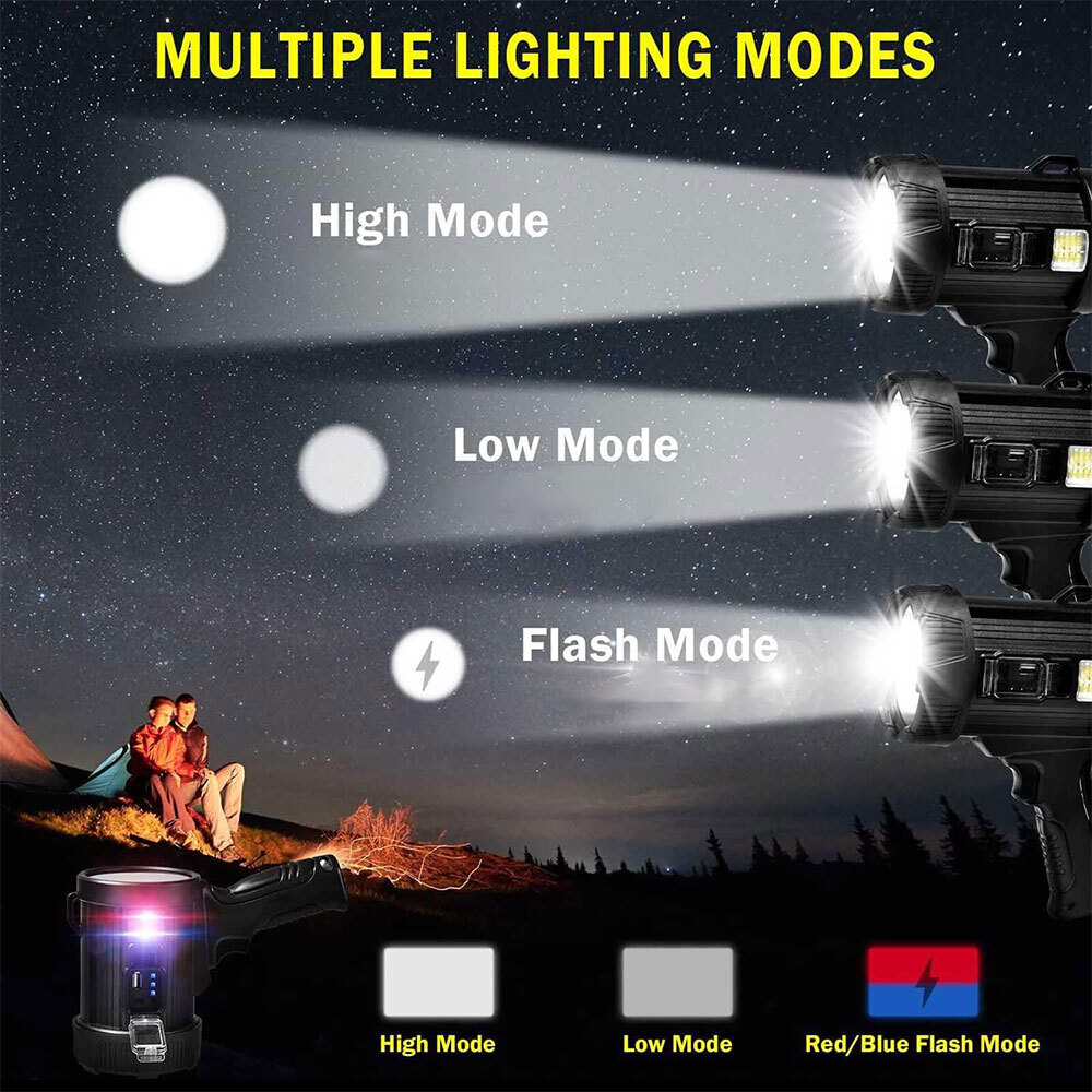 1000000LM Rechargeable Spotlight Spot Lights Handheld Flashlight Lightweight FR