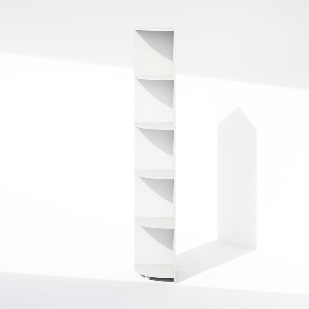 Basic 5-Tier Corner Multipurpose Standing Shelf White