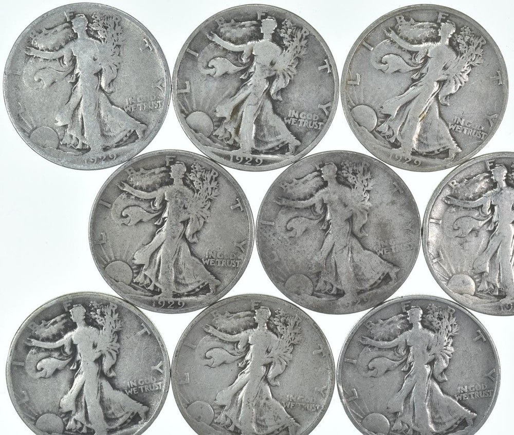 1929-S Walking Liberty Half Dollar CIRC 90% Silver