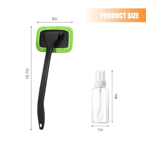 Car Windshield Cleaning Tool, Microfiber Vehicle Window Cleaner with 5 Green
