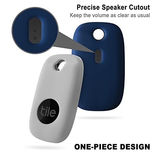 Silicone Case for Tile Pro 2022 Tracker, Soft 2 Pack Navy Blue+Oatmeal