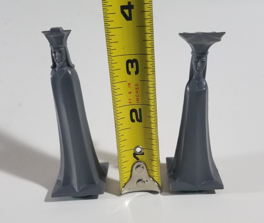Visual Chess Black / Gray King & Queen x2 Replacement Pieces TAG Kidder (1965)