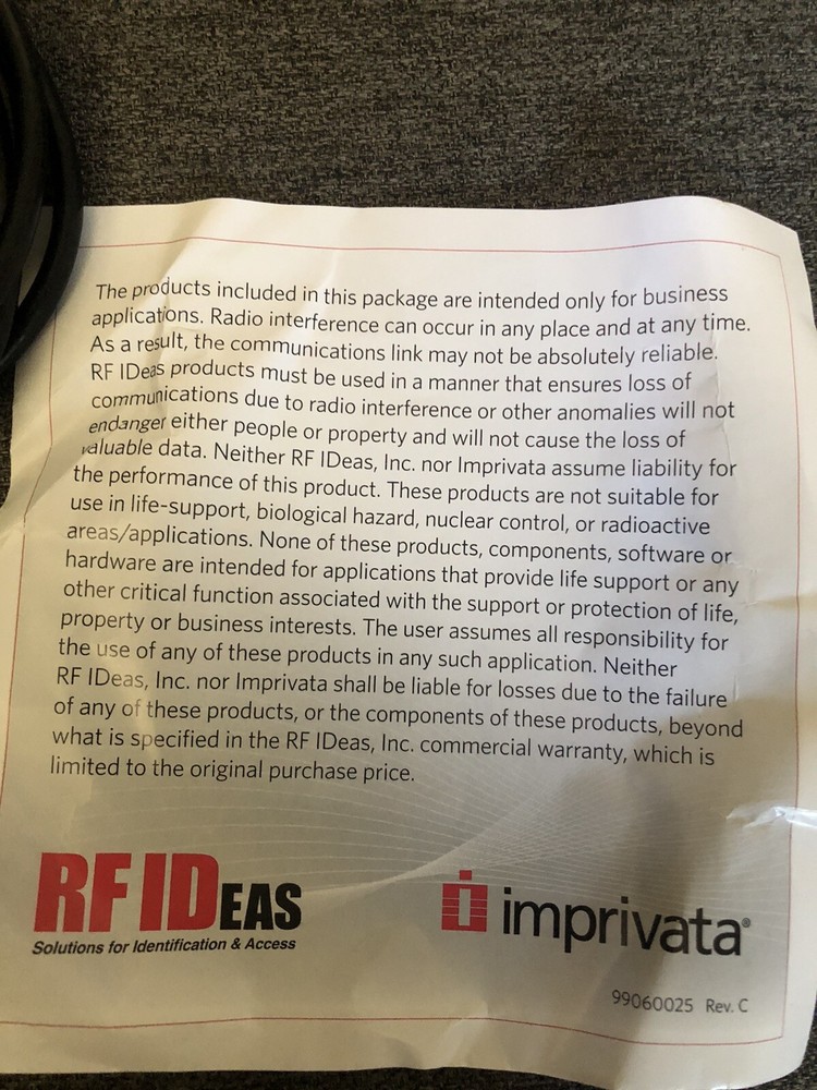 RFIDeas RDR-6082AKU pcProx Wave ID. RF Ideas. NEVER USED