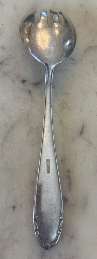 BMF90 Vintage German Silver Plated Serving Fork/Spoon 8”