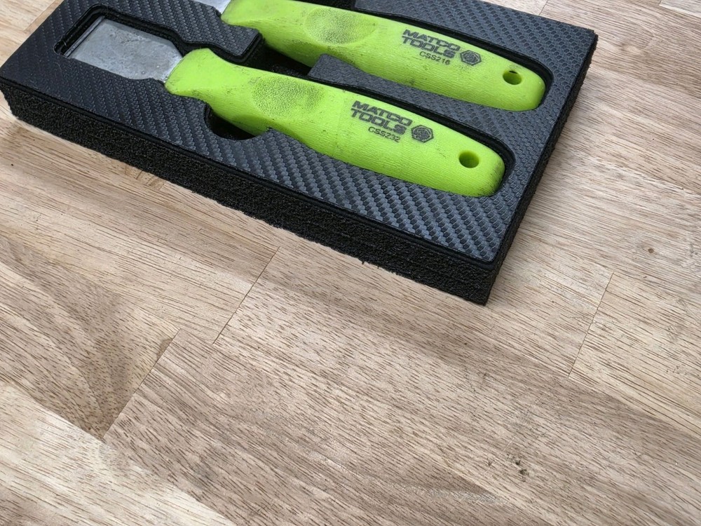 Matco Tools CSS2 Carbon Scraper Set Green Plastic Handles 2 Pieces