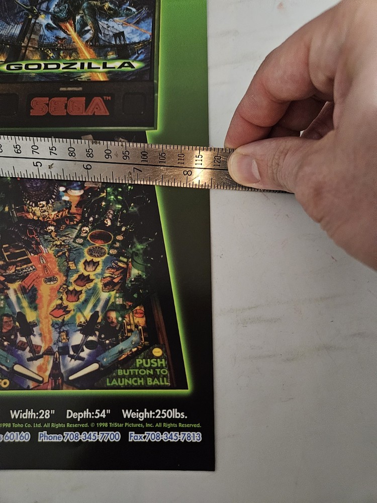 Godzilla Pinball Machine Ad Original