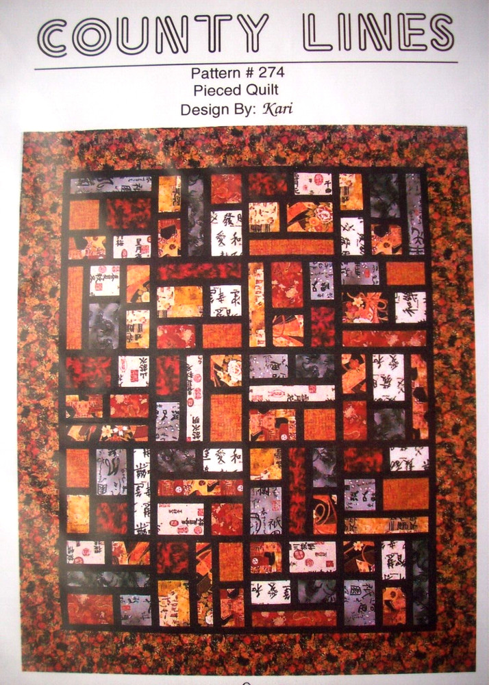 County Lines pieced modern block quilt pattern uncut *A2
