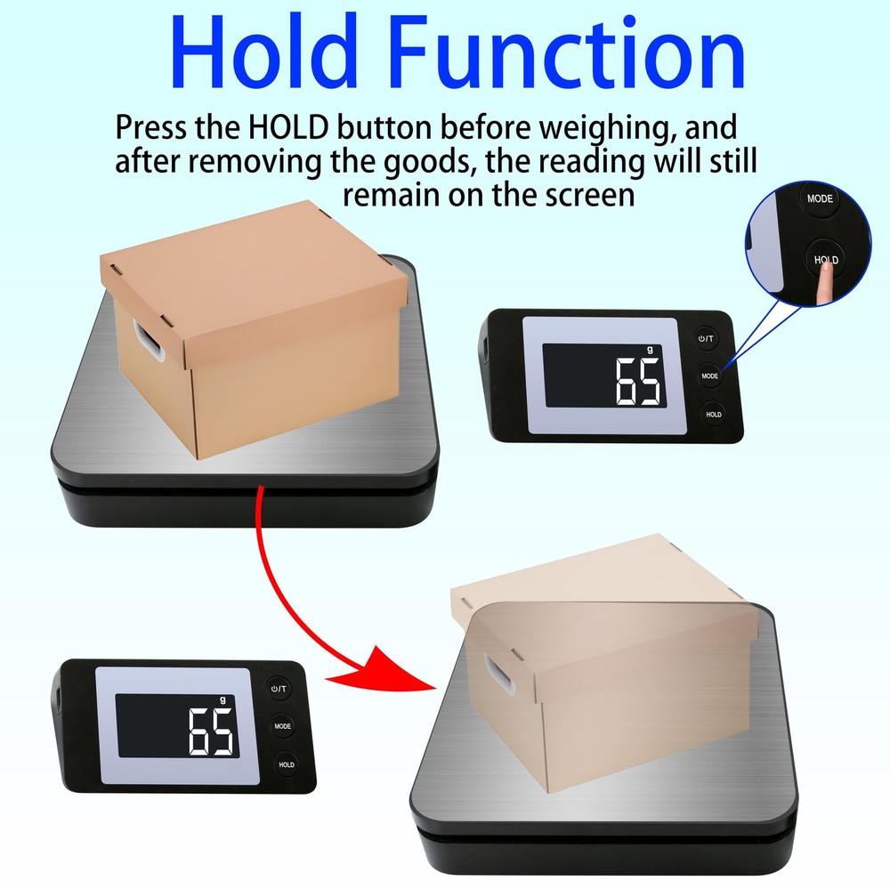 110 LB Digital Postage Shipping Scale LCD Display Hold Tare Function Lightweight