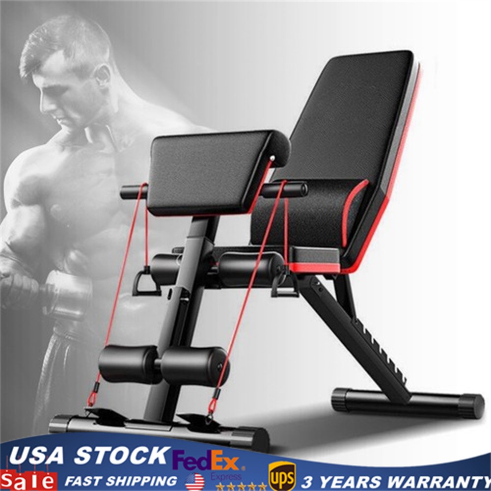 Foldable Workout Weight Bench Adjustable Gym Exercise Dumbbell Training Board