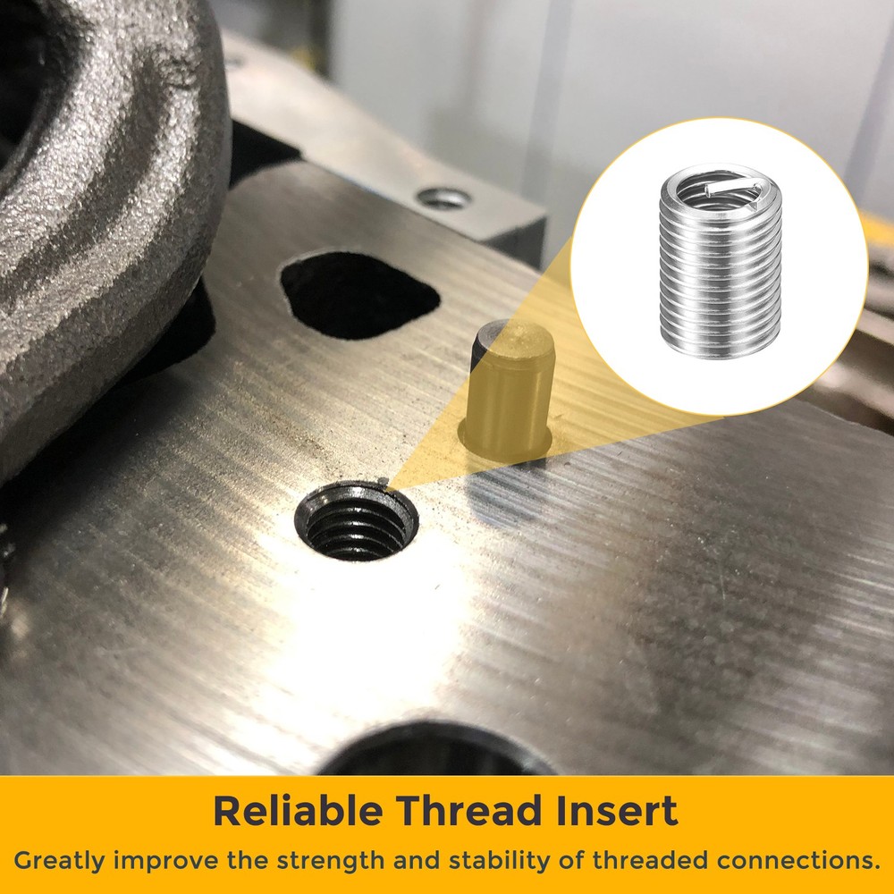 50pcs Wire Thread Inserts M6 x 1 x 2.5D Metric Helical Threaded Sleeve