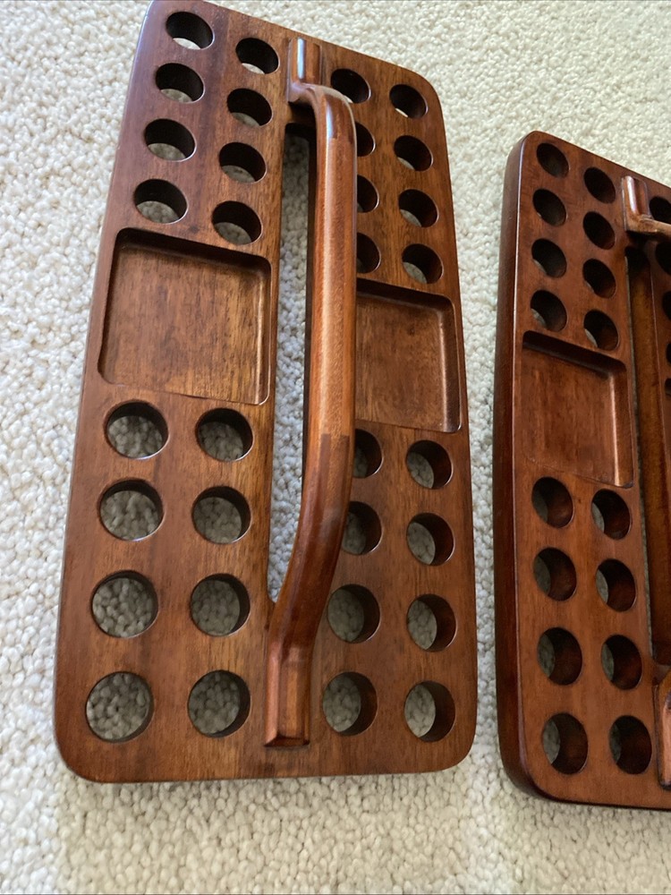 5 Piece Communion Tray Lot 32 Hole With Bread Plates Rectangular