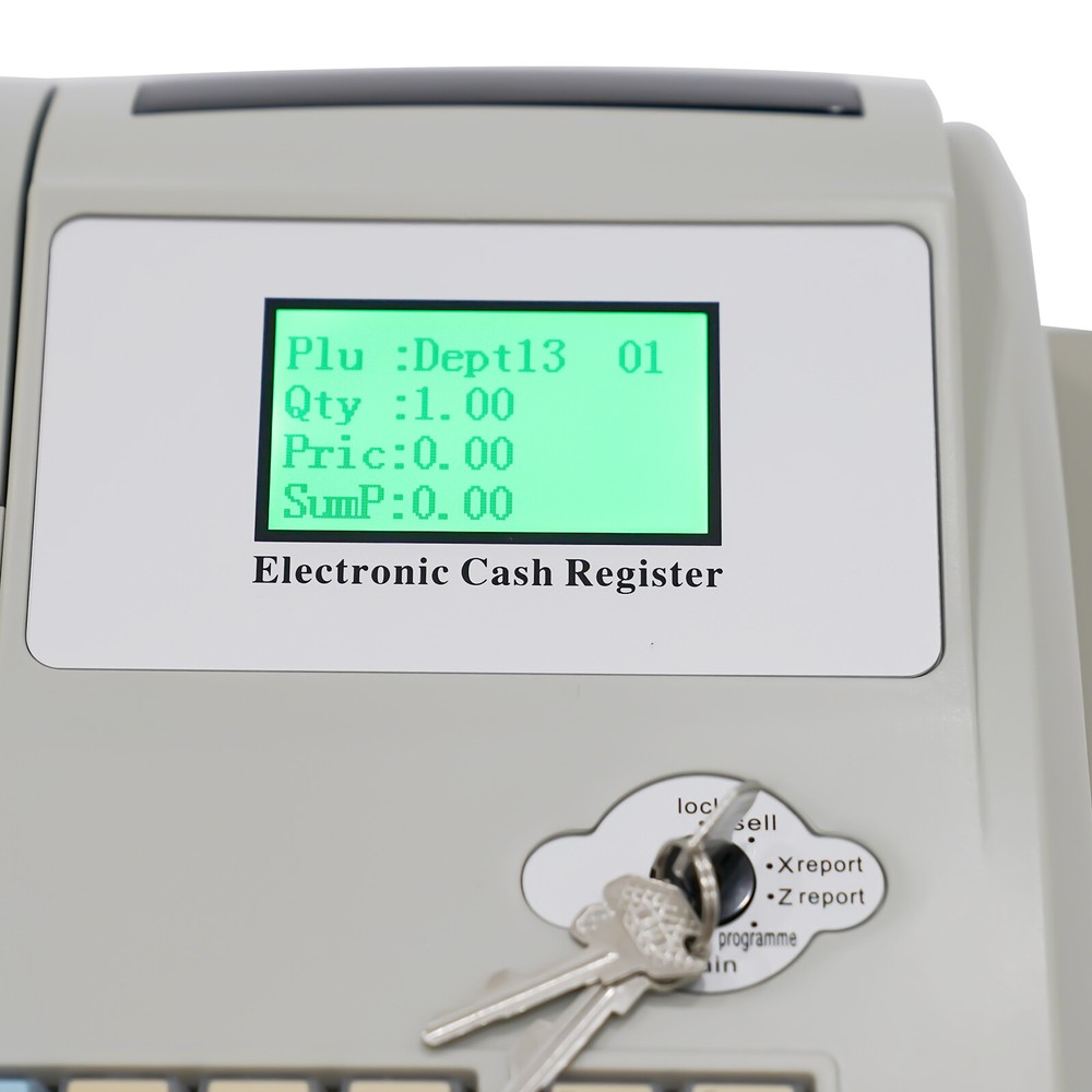 LCD Display Electronic POS System Cash Register For Retail with Drawer 48 Keys