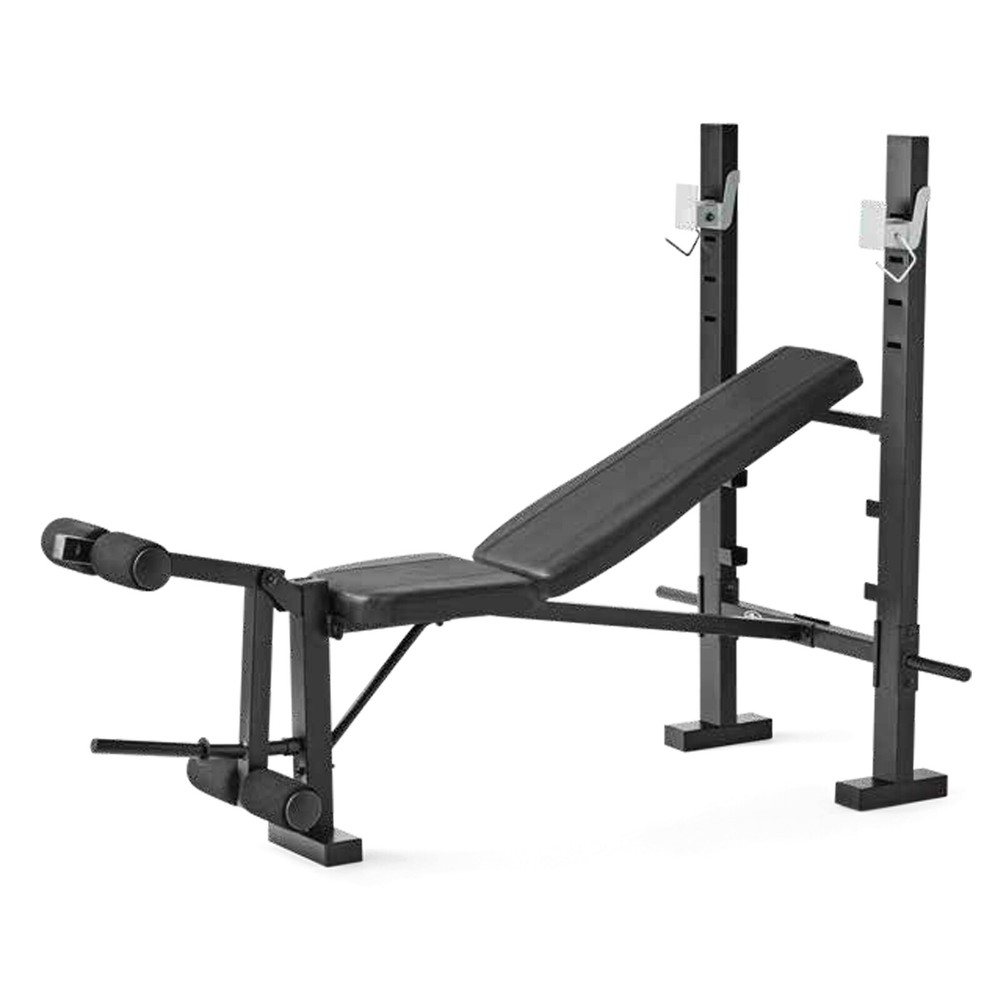 Standard Bench & Squat Rack Combo Adjustable Workout Bench with Leg Press NEW
