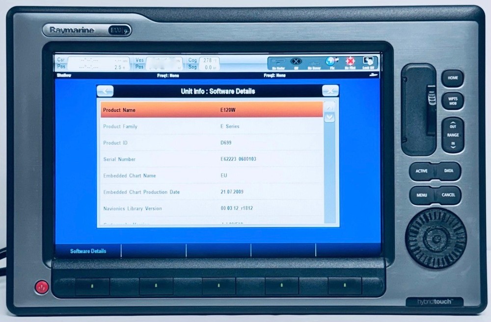 RAYMARINE E 120W WIDESCREEN HYBRIDTOUCH CHARTPLOTTER/MULTIFUNCTION DISPLAY