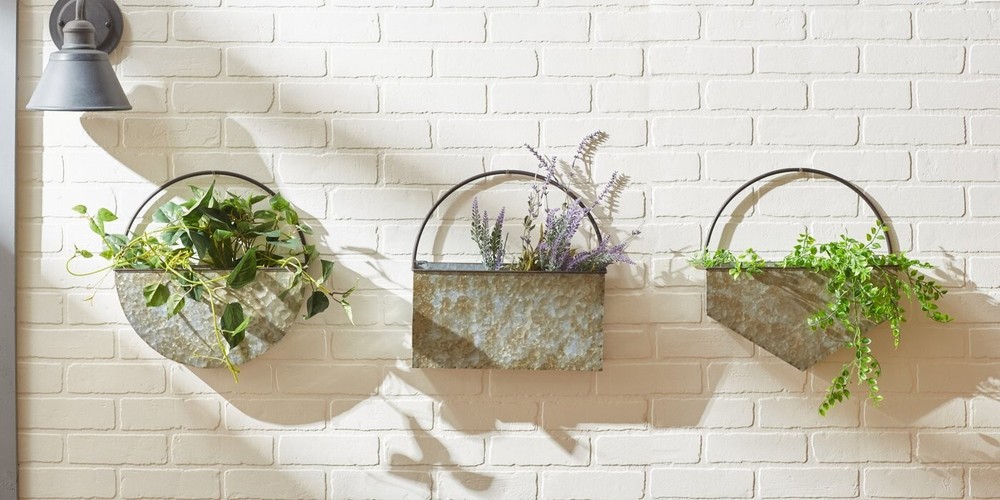 Rectangle Galvanized Wall Planter Home & Garden Decorative Collectible