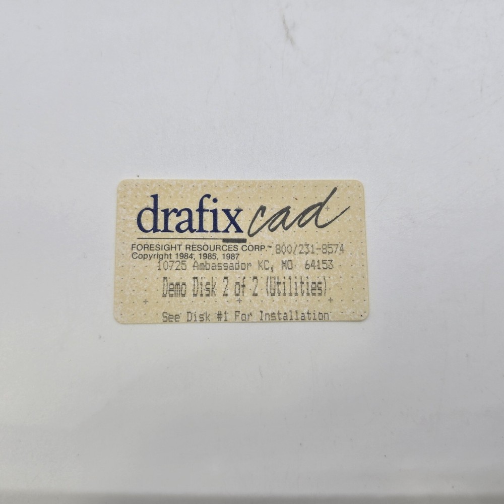 Drafix CAD Demo Disk Computer Aided Design Vintage Software Untested