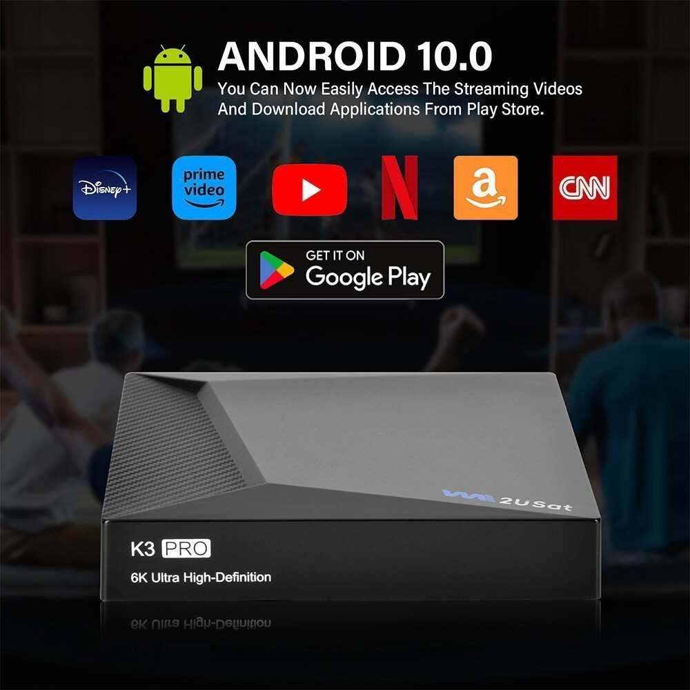 We2USat K3 Android Box-Smart Media Player-WiFi -Voice Remote 2026 Version