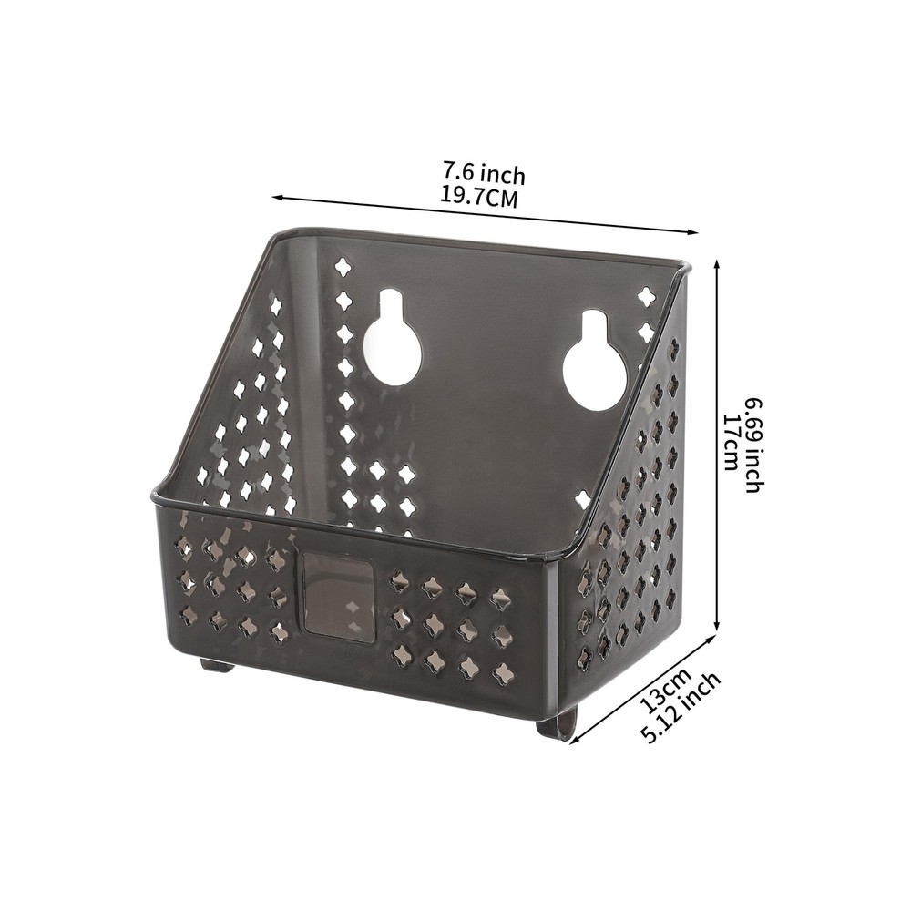 Plastic Hanging Baskets with Hole, Wall Mounted Storgae Boxes, Hangable Shelf...