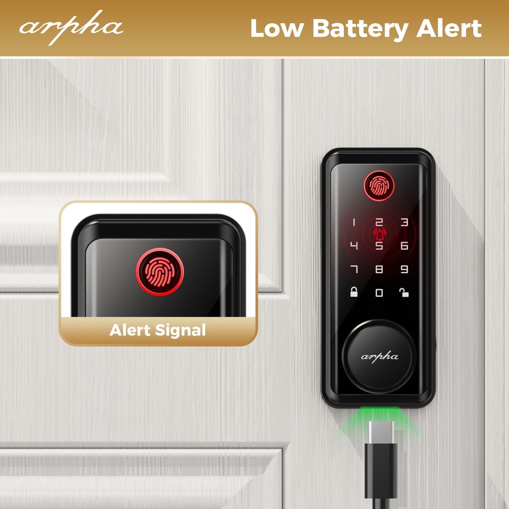 ARPHA Security Keyless Smart Door Lock 100Code Fingerprint Keyless Bluetooth APP
