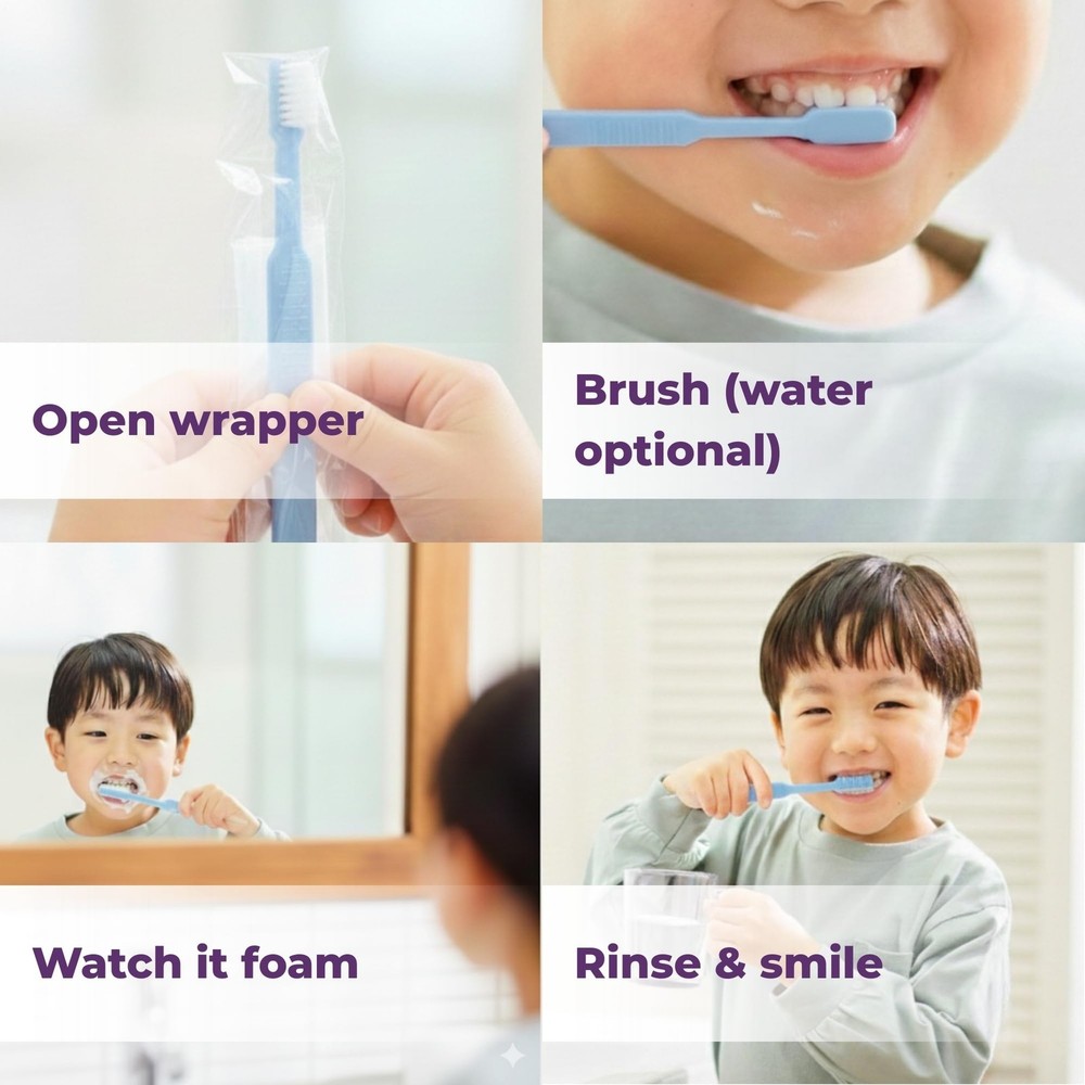 40 Prepasted Disposable Toothbrushes Individually Wrapped - Single Use Pre Pa...