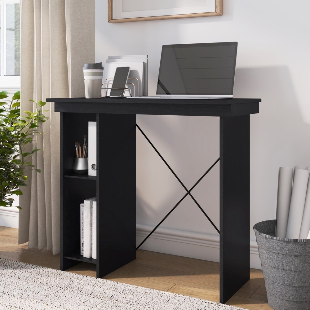 Ardent No Tools Small Space Writing Desk Black
