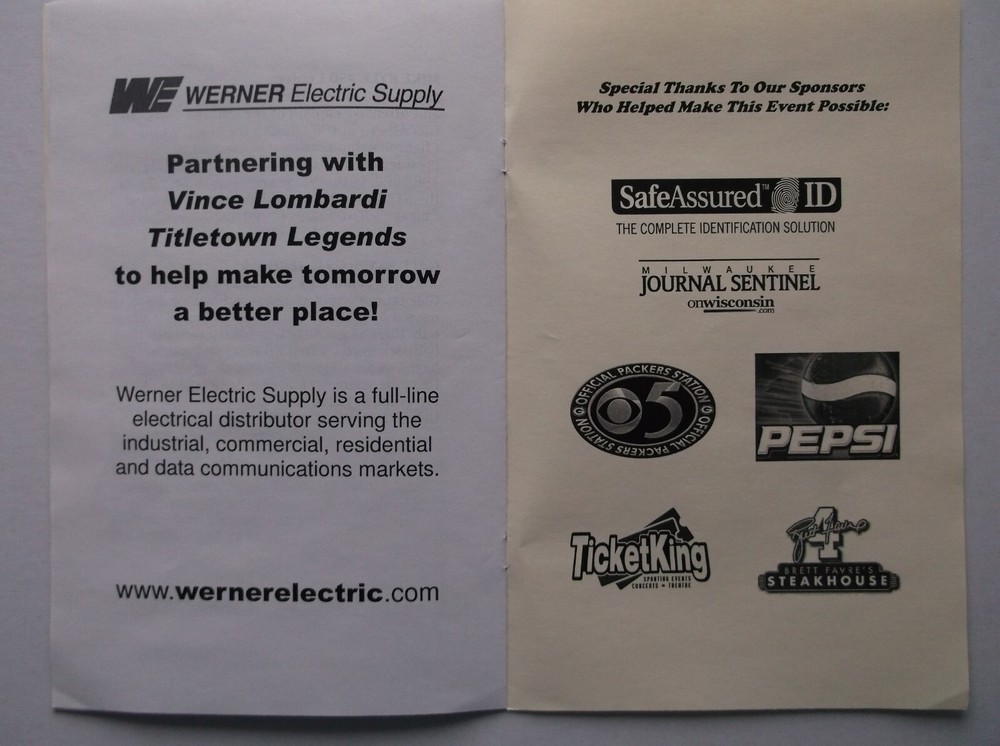 "Inside the Packer/Bear Rivalry" 9/19/2004 Program Brett Favre's Steakhouse
