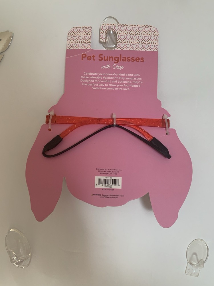Dog Red Heart Shaped Dark Tint Sunglasses ( Size Medium / Large )