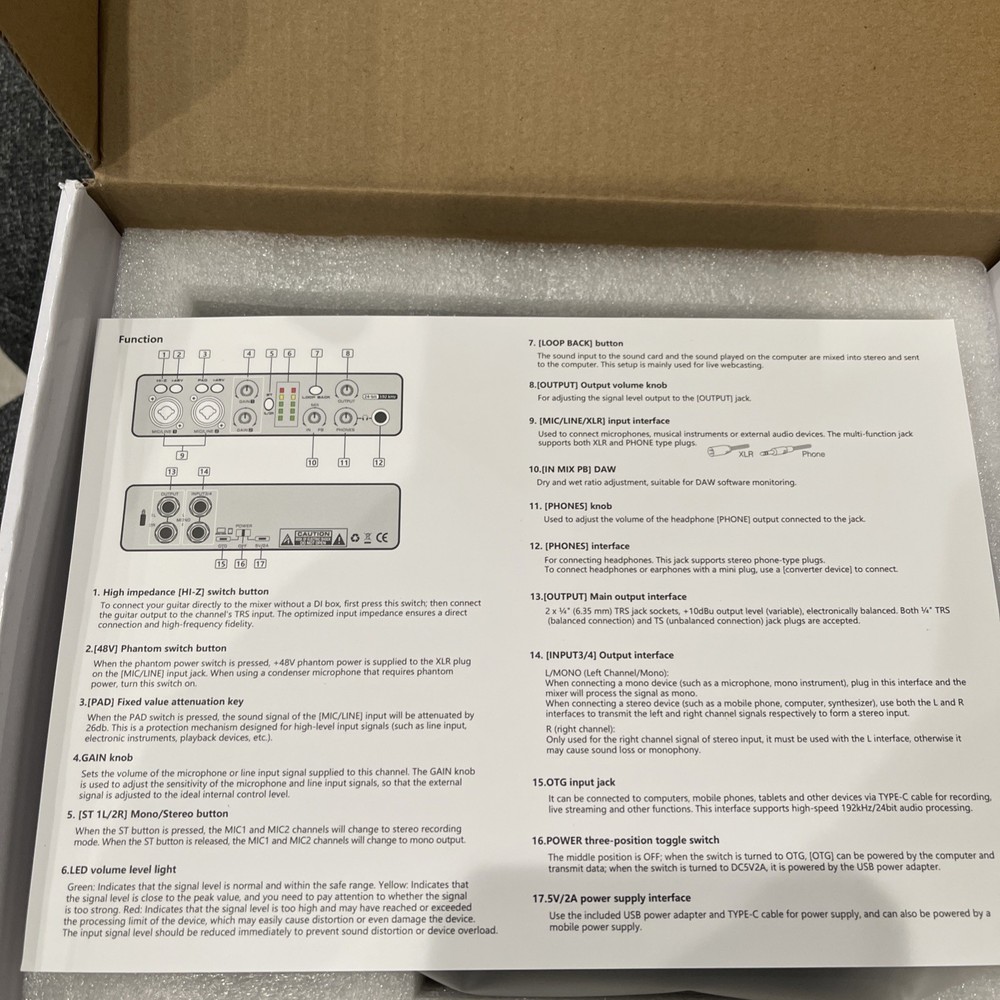 Bolanle Studio 2i2 Audio Interface 24-bit/192kHz, 2 Channel Portable USB
