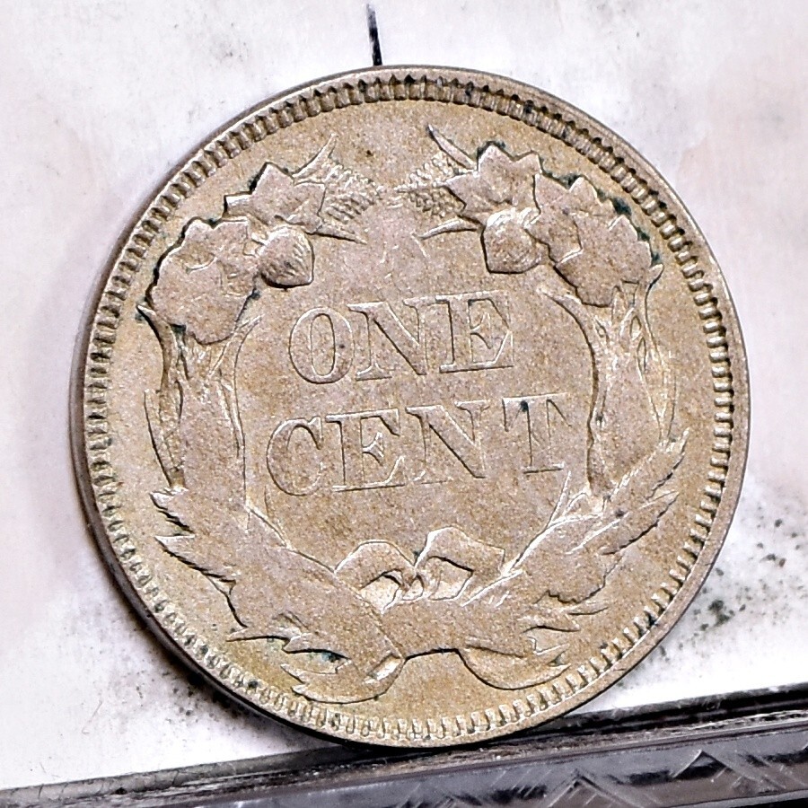 1857 Flying Eagle Cent - Ch AU Details, Cleaned (#58902-L)