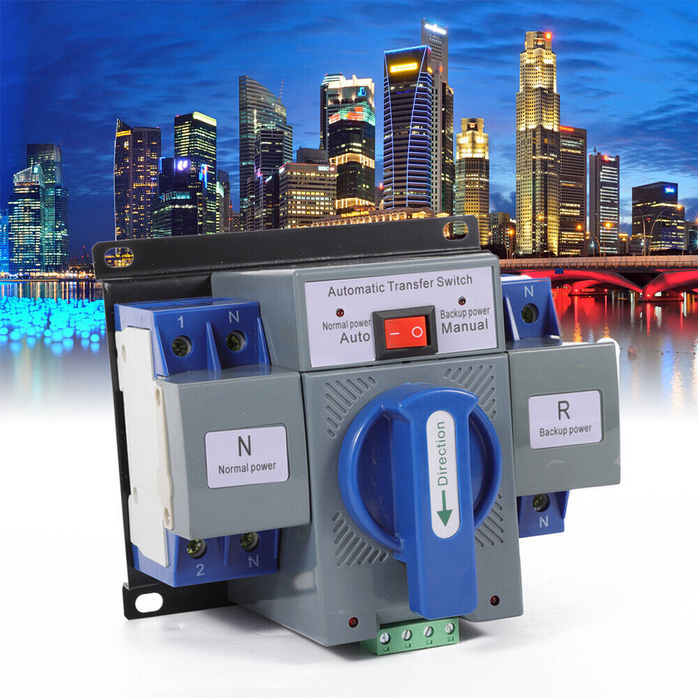 63A ATS Dual Power Automatic Transfer Switch for Generator Changeover Switch 2P