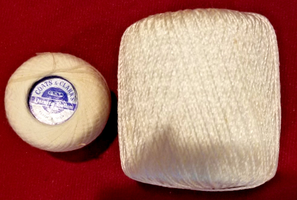 Crochet Thread White J.P. Coats and Unknown