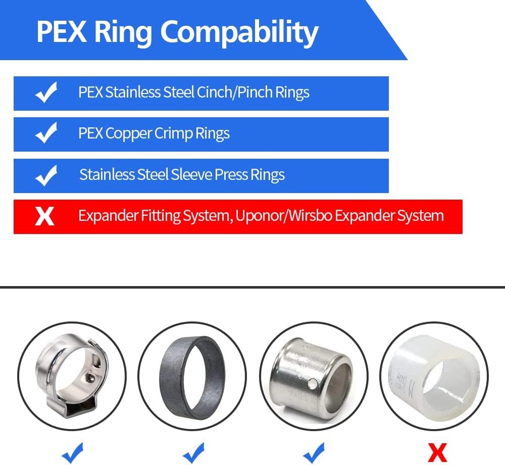 1/2" Poly PPSU Barb Crimp PEX Fitting, 50pcs Elbow Elbow,