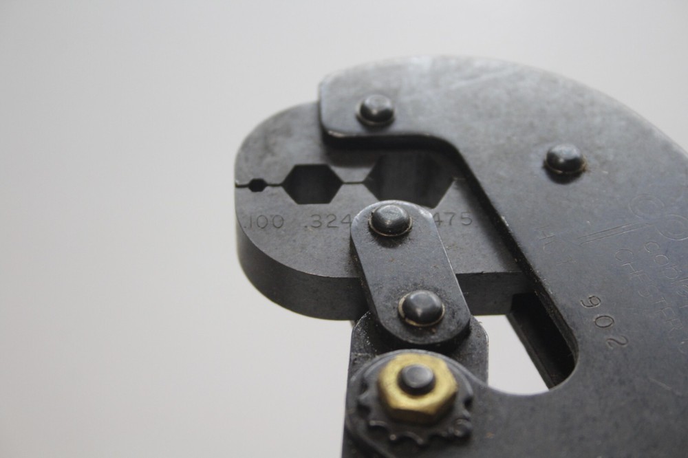 Cable Prep HCT902 Hex Crimp Crimper Tool Dual 3 SIZES Blue