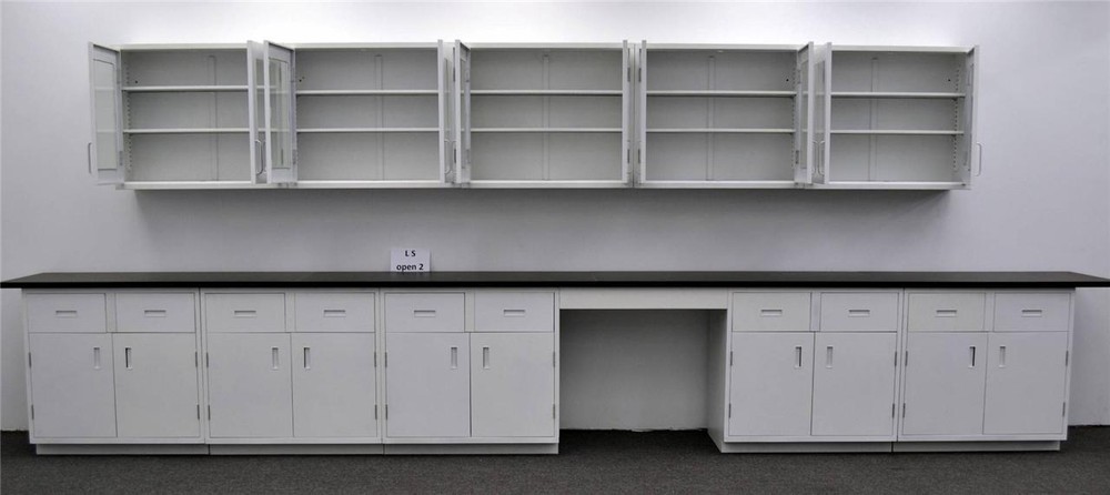 Chemical Resistant Laboratory Cabinet Group : 17' Base & 15' Upper / E1-187