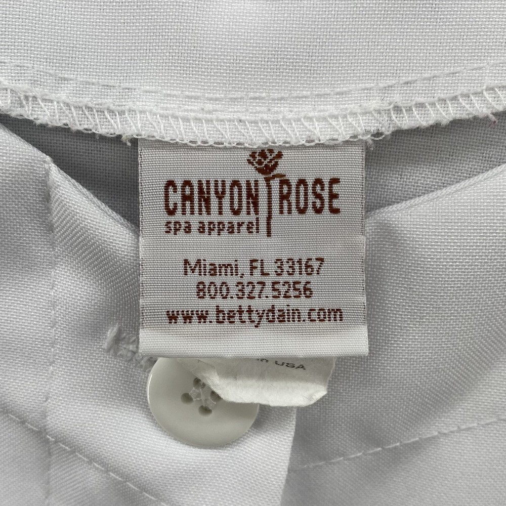 Canyon Rose Spa Apparel Unisex Medium/Large White Button-up Estheticians Jacket