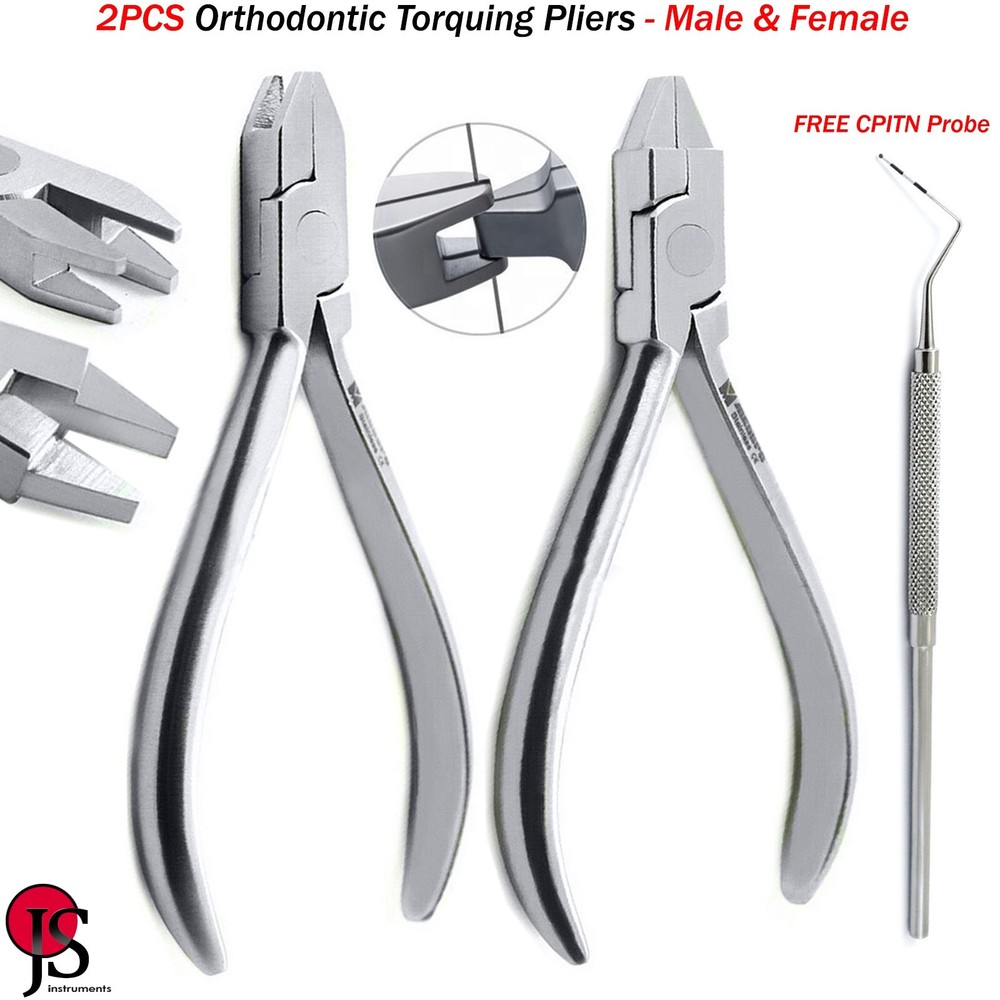 Dental Orthodontic Torque Bending Plier Torquing Square Rectangular Wire 2 PCS