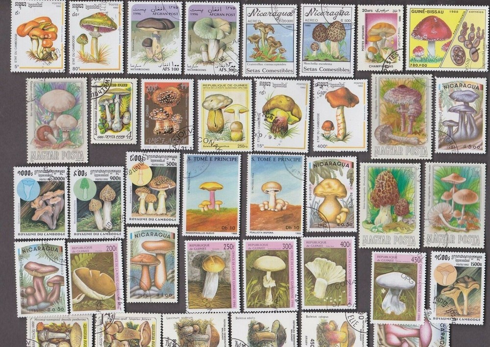 200 All Different MUSHROOMS on Stamps