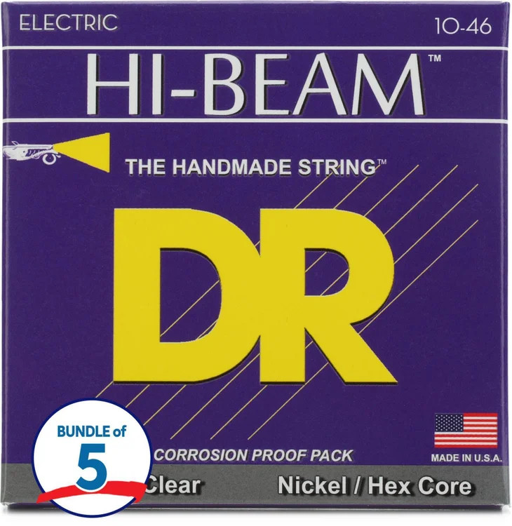 DR Strings MTR-10 Hi-Beam Nickel Plated Electric Strings - .010-.046 Medium