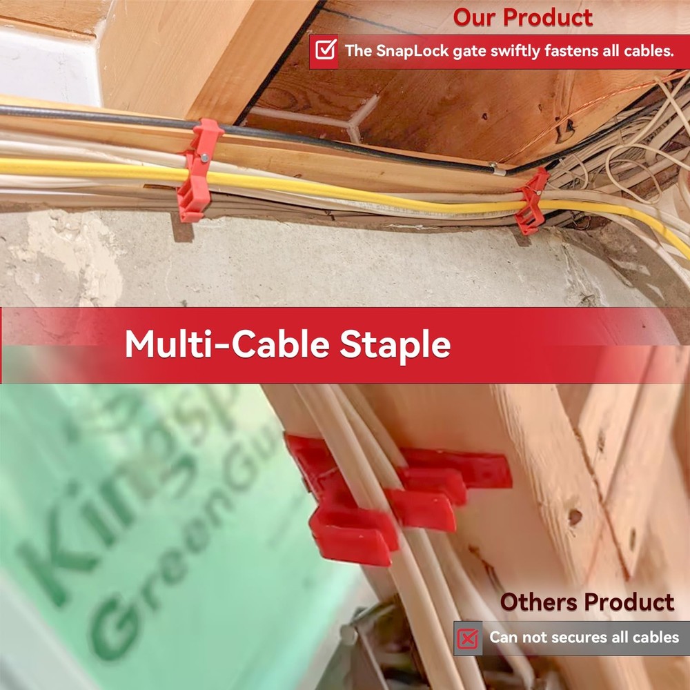 Multi Cable Staples for Romex Clips, Plastic Electrical Wire Stackers, Secure...