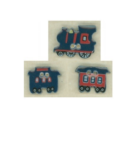 Mill Hill Ceramic Buttons 86302   Engine+Caboose+Middle Car