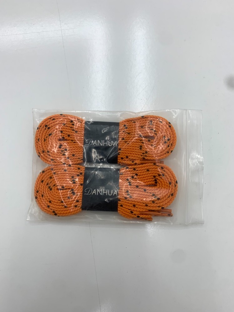 Danhua Orange Black Flat Shoelaces 2 Pair