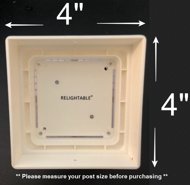 2-Pack Black / White / Copper / Silver 4" x 4" Solar Post Deck Cap LED Light