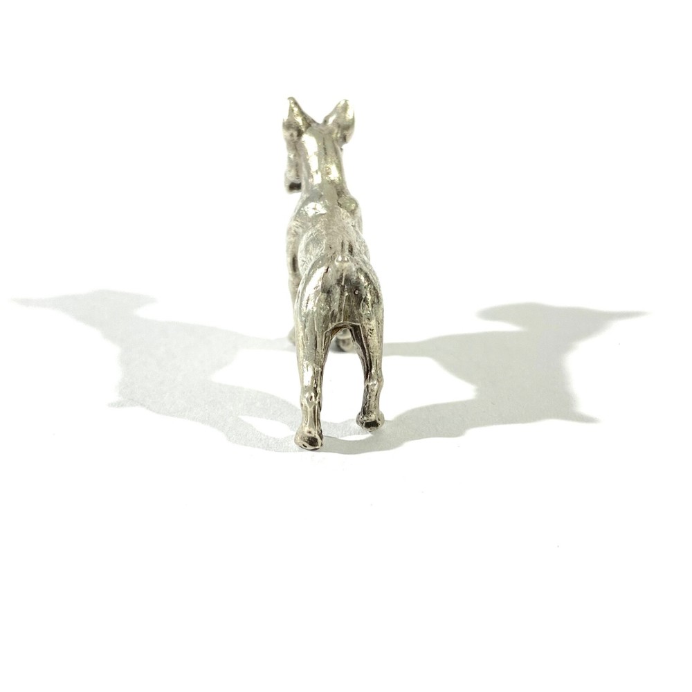 vintage solid silver boxer miniature , hallmarked figurine