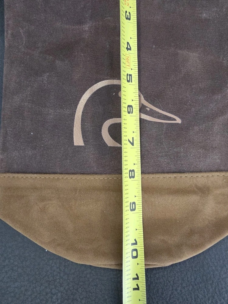 Ducks Unlimited Logo Shell Belt Bag Canvas Suede Drawstring with Loop 10.5” x 8”