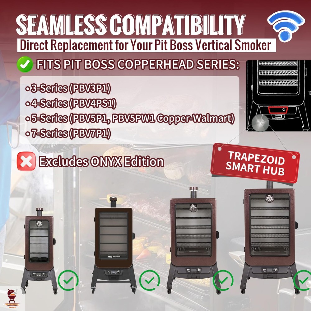 Smart WiFi PID Trapezoid Controller Kit for Pit Boss Vertical Pellet Smoker