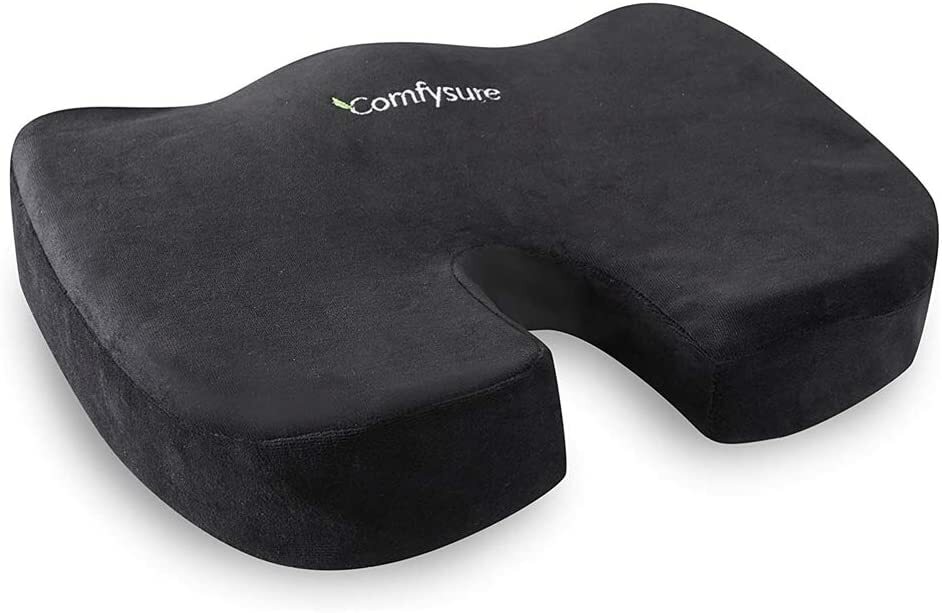 Comfysure Memory Foam Car Seat Cushion Lower back support pillow - Black
